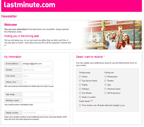 email preference center example