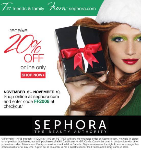 Sephora holiday email example